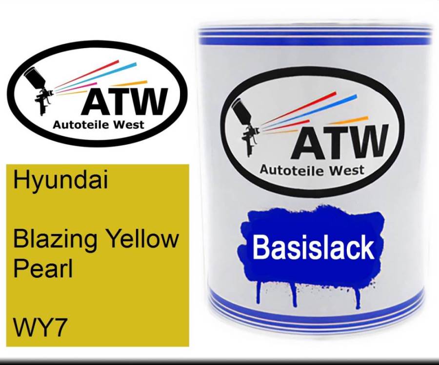 Hyundai, Blazing Yellow Pearl, WY7: 1L Lackdose, von ATW Autoteile West.